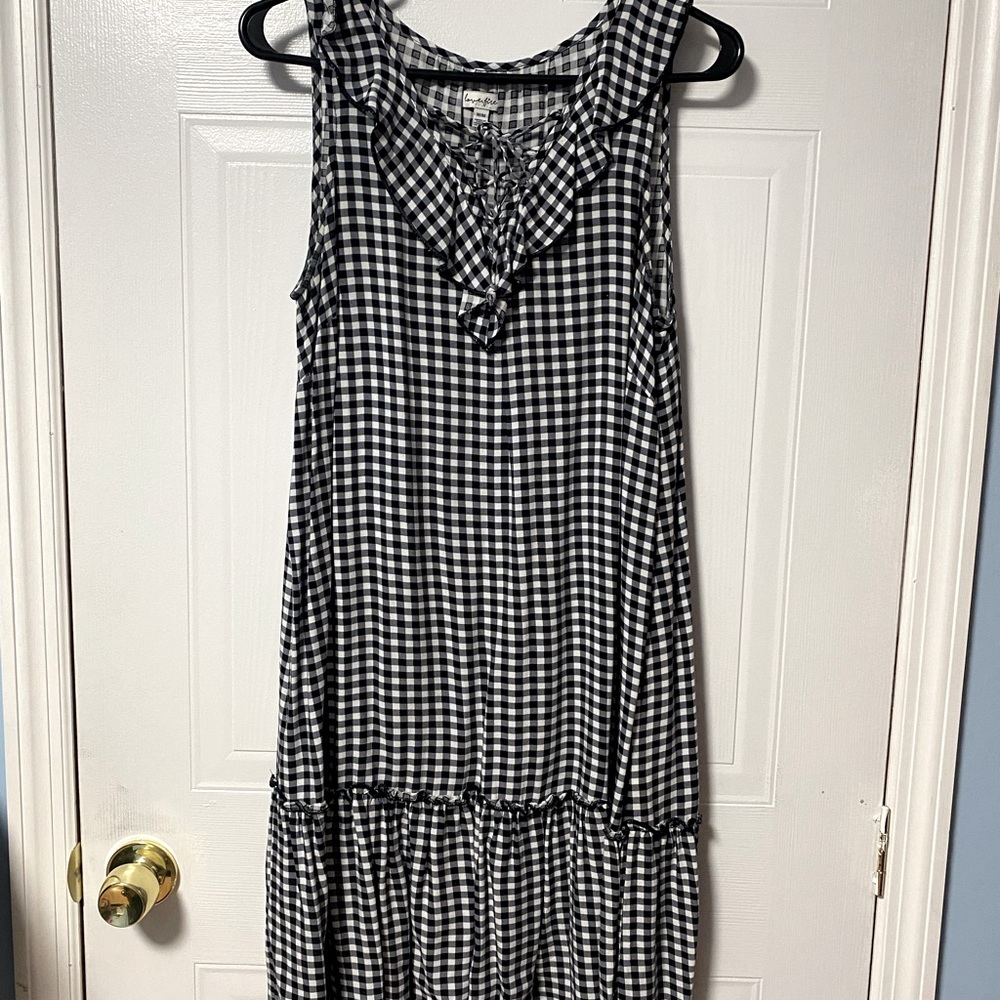 Gingham ruffle dress